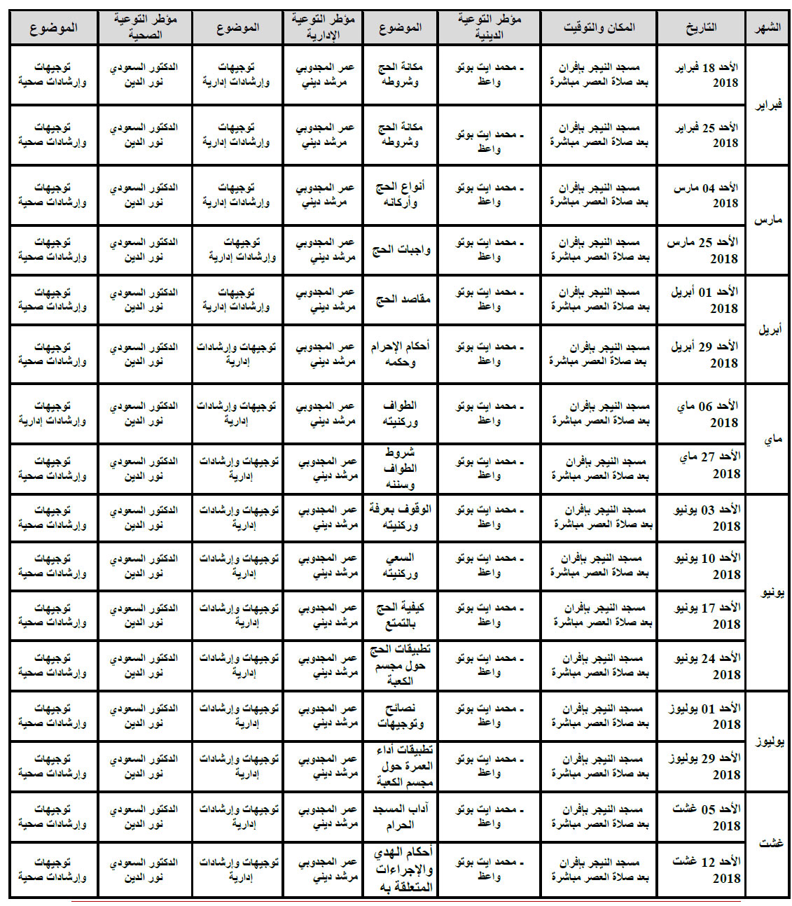 ifrane pelerinage 1439 2018