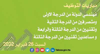 مباريات توظيف مهندسين ومتصرفين وتقنيين ومساعدين تقنيين