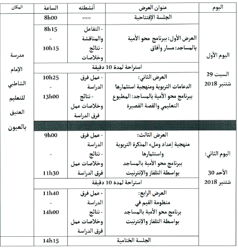 العيون: اللقاء التربوي لفائدة مؤطري برنامج محو الأمية بالمساجد laayoune annonce site mhai 280918 p