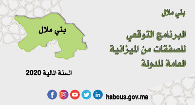 بني ملال: البرنامج التوقعي للصفقات من الميزانية العامة بني ملال: البرنامج التوقعي للصفقات من الميزانية العامة