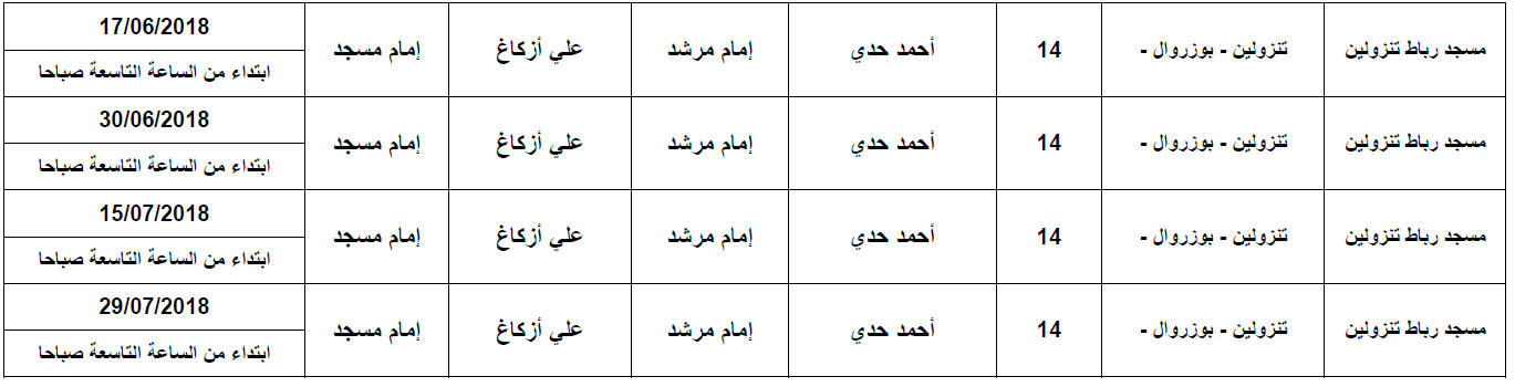 برنامج تأطير الحجاج بجماعتي تنزولين وبوزروال tanzouline 2