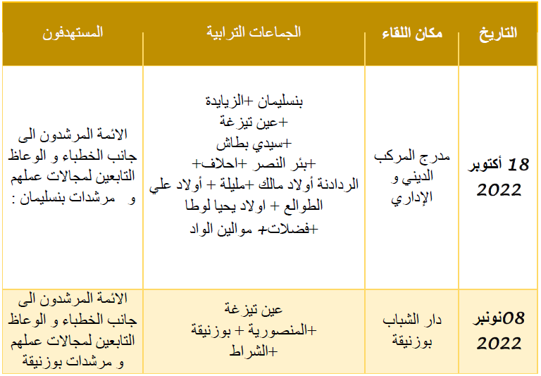بنسليمان برنامج اللقاءات بنسليمان برنامج اللقاءات