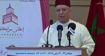 أحمد التوفيق: كلمة تأطيرية في ملتقى مراكش حول الأقليات الدينية في البلدان الإسلامية الإطار الشرعي والدعوة إلى المبادرة mr ministre conference marrakech