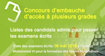 Listes finales des candidats admis pour passer les examens écrits du concours d'embauche d’accès à plusieurs grades