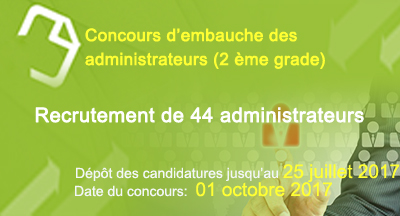 Concours d'embauche de 44 administrateurs (2ème grade)