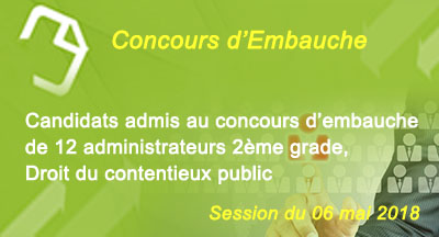 Listes finales des candidats admis selon le mérite au concours d'embauche de 12 administrateurs (2ème grade) Listes finales des candidats admis selon le mérite au concours d'embauche de 12 administrateurs (2ème grade)