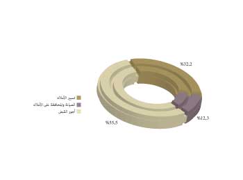 رسم بياني بميزانية التسيير المحققة خلال السنة  المالية 2012